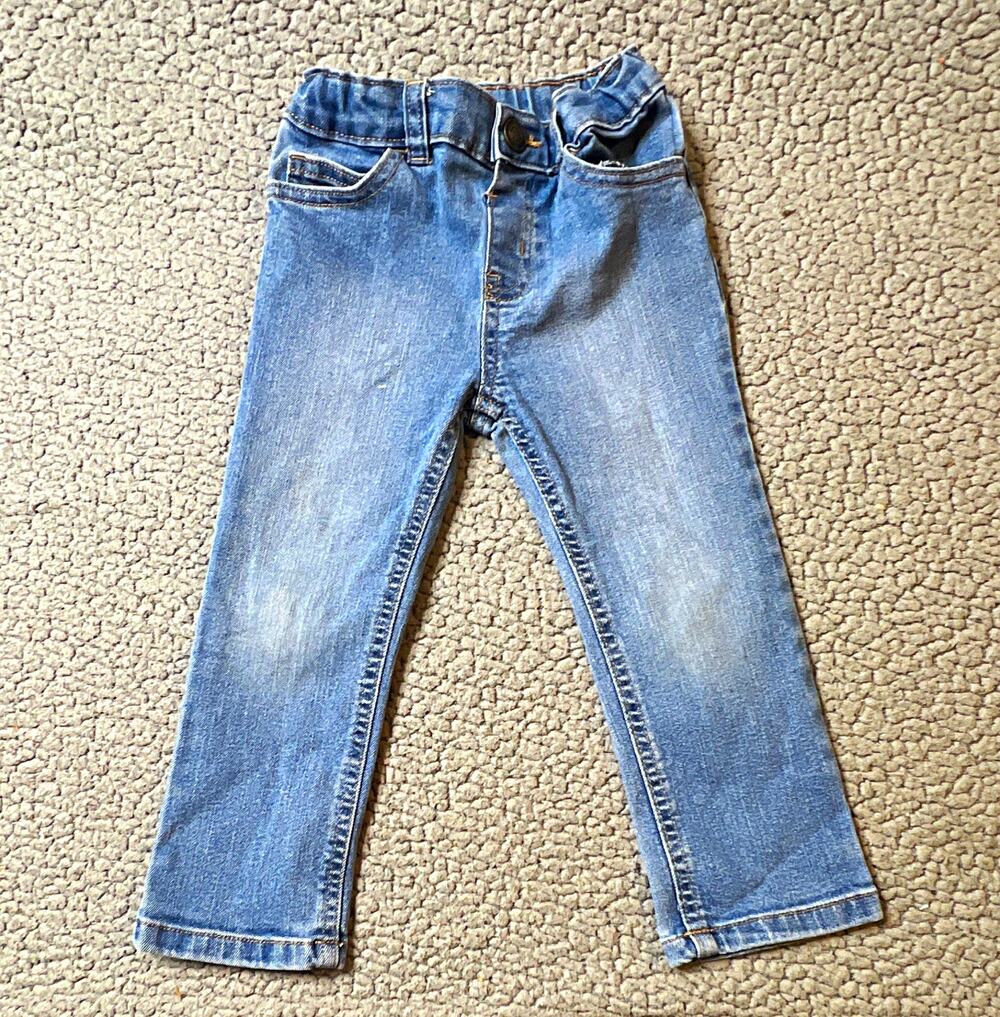 Garanimals Jeans Unisex Toddler Size 3T Blue Denim Elastic Waist Stretch Pockets